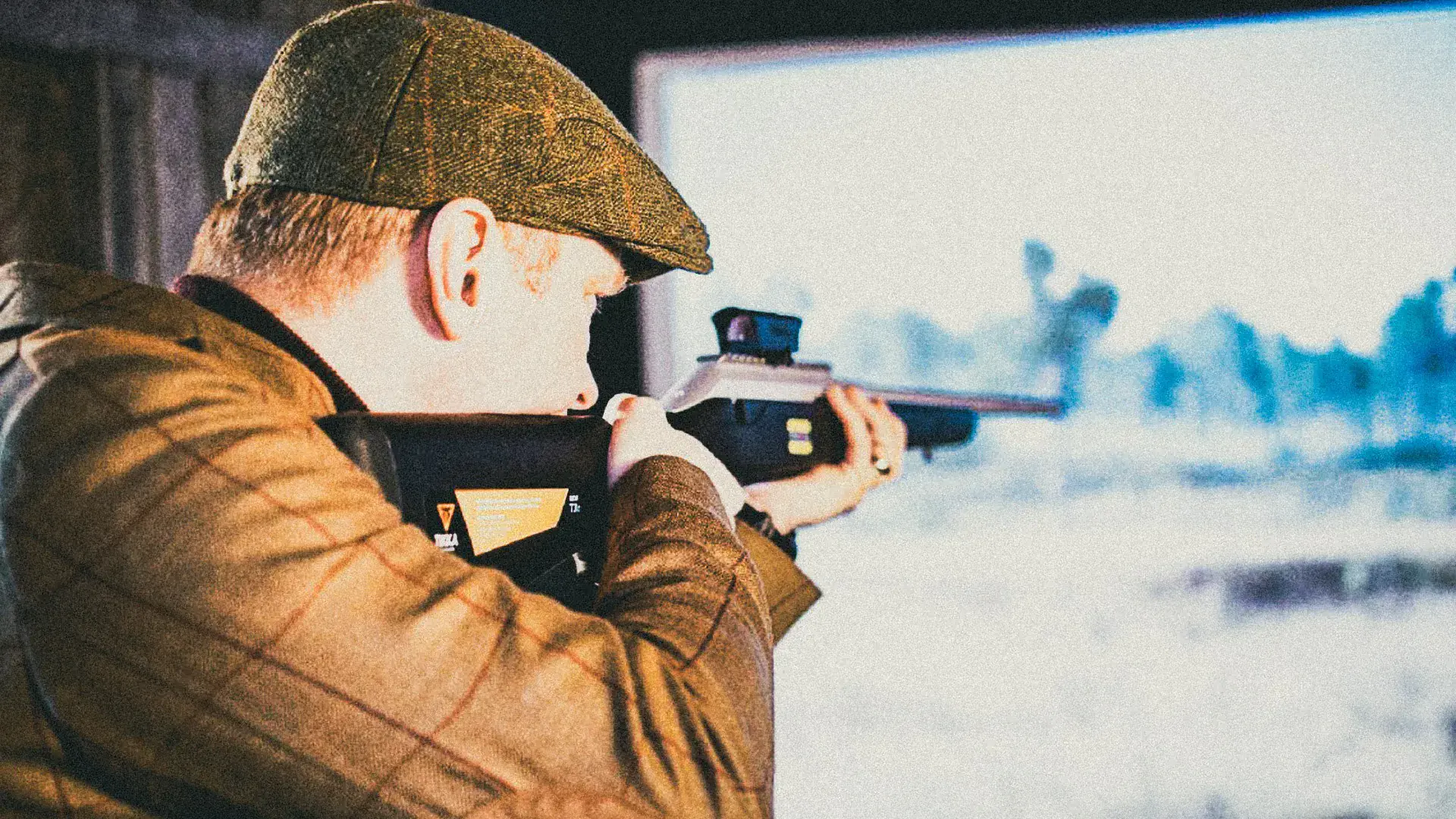 Practicing at home with a SimWay hunting simulator
