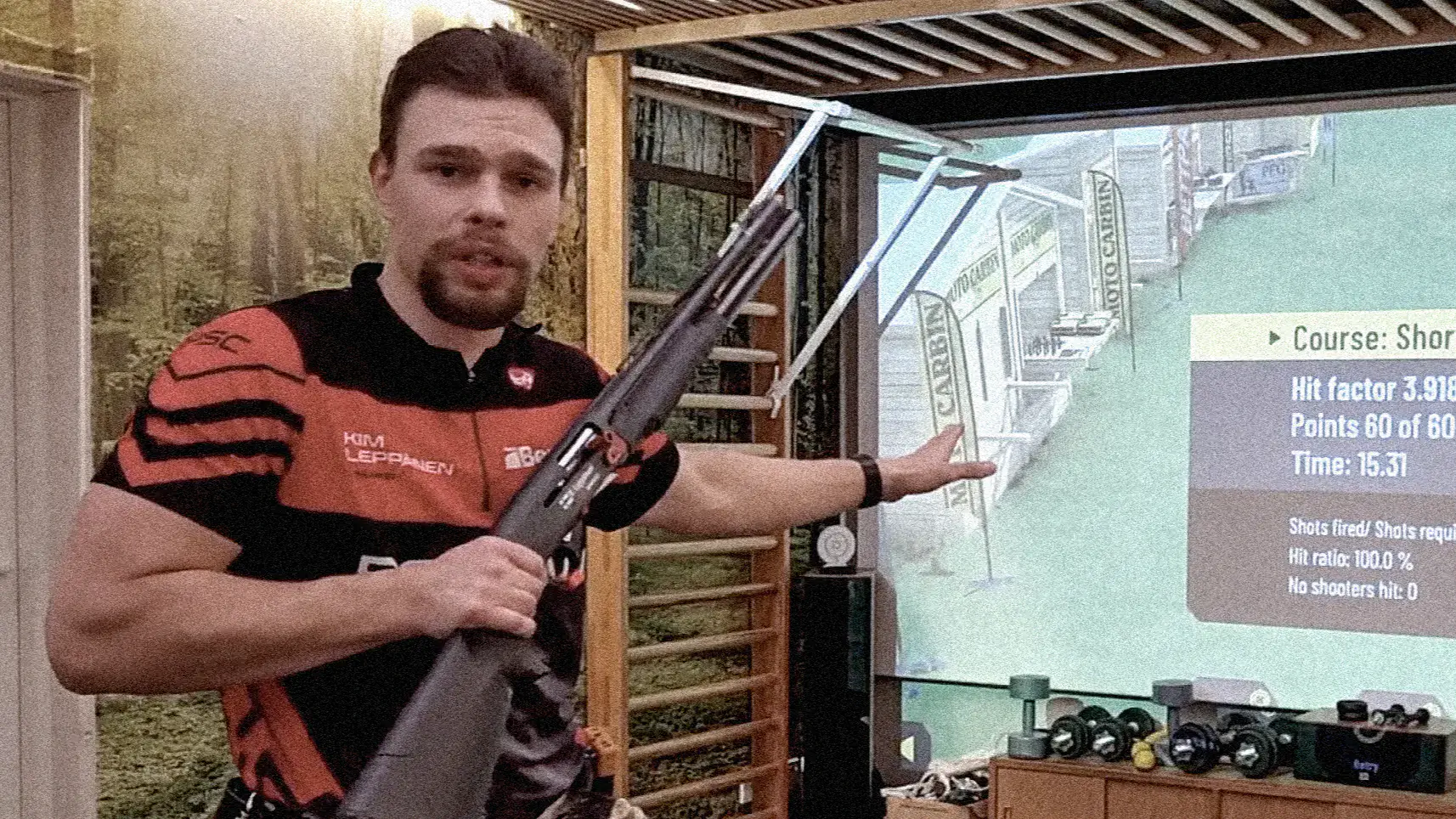 Compact mobile practical shooting simulator setup
